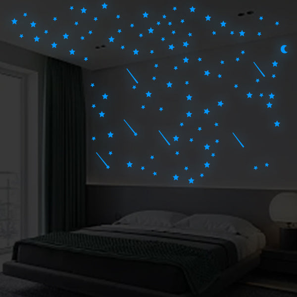 New  luminous popular star wall sticker living room bedroom fluorescent sticker pentagram self-adhesive decorative sticker