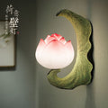 Creative new chinoiserie wall lamp tv wall corridor aisle courtyard balcony bedroom bedside lamp stairs lotus wall lamp