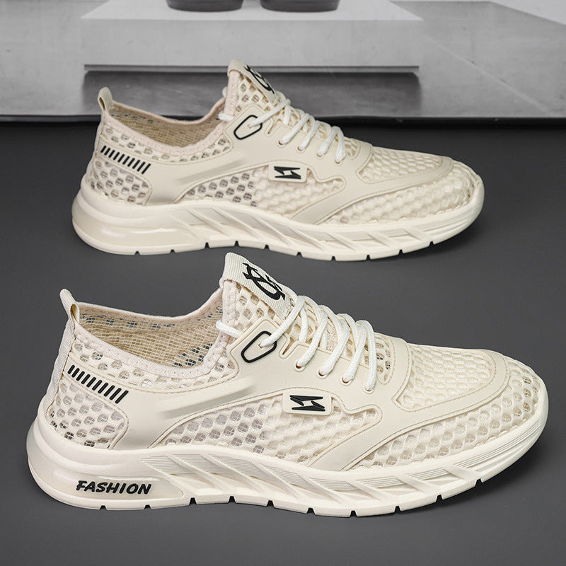 Men's winter 2025 new collection: breathable, hollow-out casual mesh shoes - versatile, soft sole, durable, running, mesh athletic trendy sneakers