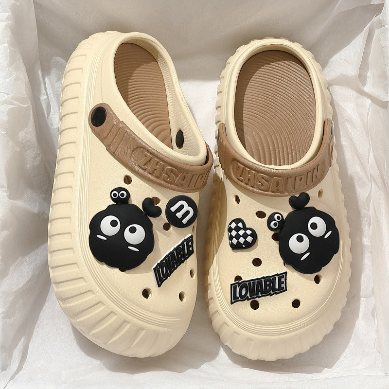 Crocs women's summer outwear 2024best selling thick sole heightening beach non-slip toe cap sandals women's new arrival