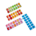 14-cavity square ice cube tray with lid - silicone soft base, easy release, diy ice mold kit