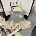 Girls' outfit:  summer new korean style two-piece set - flared pants & floral bud tank top