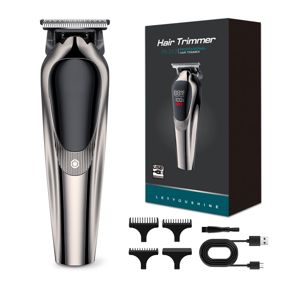 Hairdressing machine, oil head carving push, white electric clipper, hair shaving pusher, fast charging stainless steel blade, hair shaving hairdressing machine