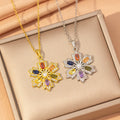 [titanium steel] cross-border popular full zirconium snowflake necklace for women, versatile, fashionable and high-end copper micro-embedded sweater chain jewelry