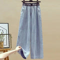 european and american women's spring outfit: two-piece set featuring a slim-fit denim and shirt-look top