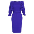 e-commerce african foreign trade  clothing fashion professional ol large size women's clothing half length sleeve dress belt