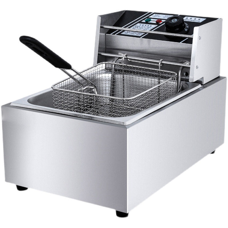 Commercial desktop electric fryer single-cylinder fryer chicken steak french fries double-cylinder electric fryer fried skewers stall equipment frying machine