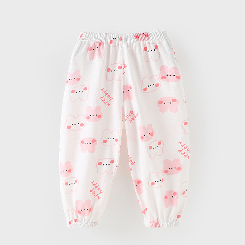 Baby cotton mosquito pants for boys, summer lightweight style, class a, summer air conditioning pants for infants and toddlers