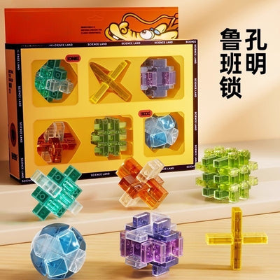 Kids educational science and education luban lock structure ball unlock ring rubik's cube intelligence primary school student kongming lock gift toy
