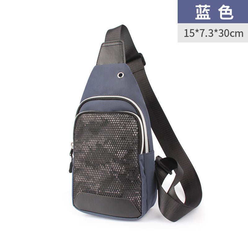 Customized trendy brand men's breast bag Oxford cloth sports shoulder lulu messenger bag multi-functional outdoor mobile phone bag custom