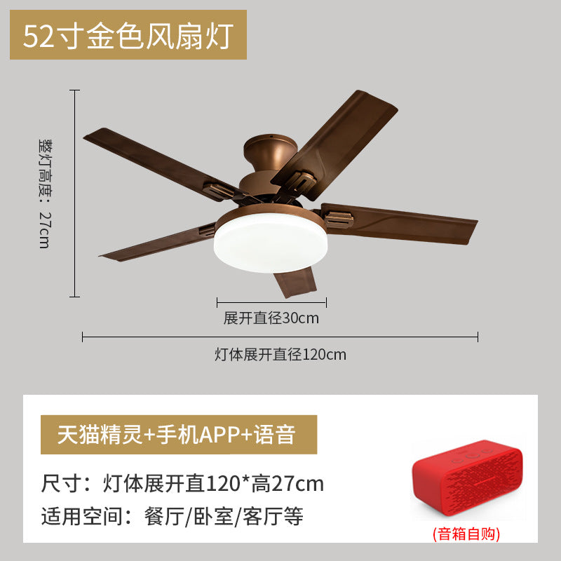 Wind ceiling fan light dining room minimalist living room household ceiling fan light variable frequency integrated fan chandelier factory