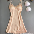 Women's sexy silk satin nightgown v-neck lace lingerie dress sleepwear s-xl