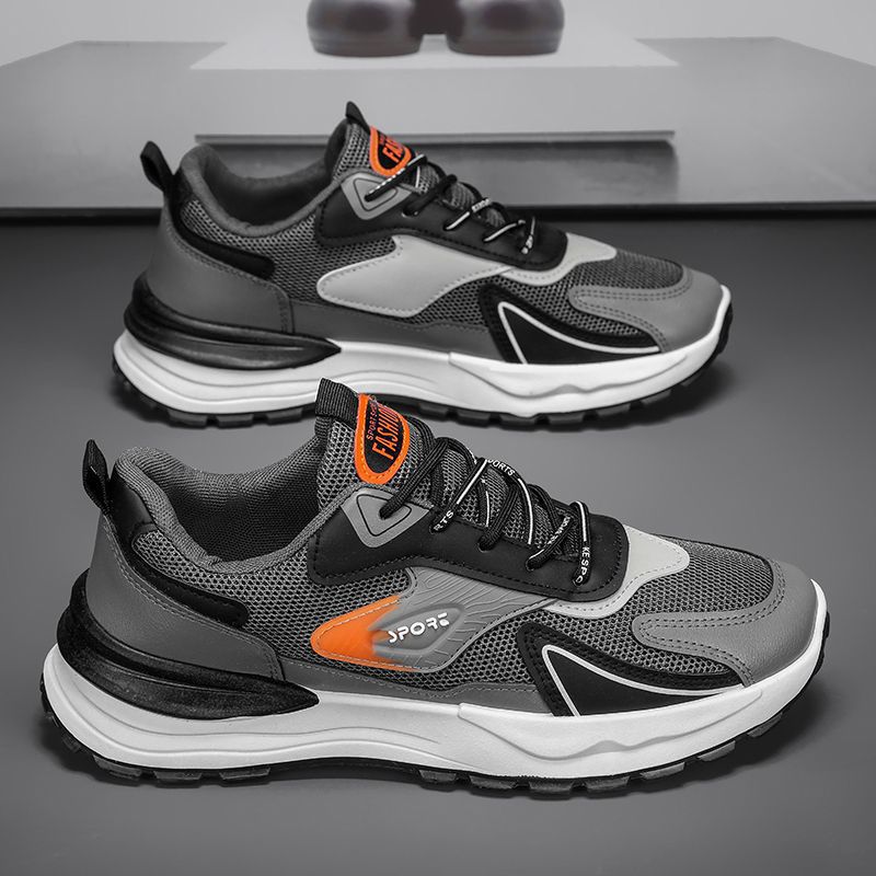Men's athletic shoes, new spring/summer collection, breathable mesh sneakers, men's casual shoes, non-slip soft sole running shoes, chunky dad shoes for men