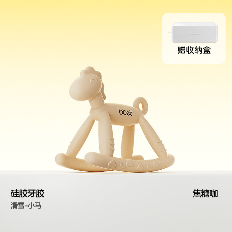 Teether baby teething stick food grade silicone soothing anti-eating hand toy handy gadget baby bite gum uv dustproof