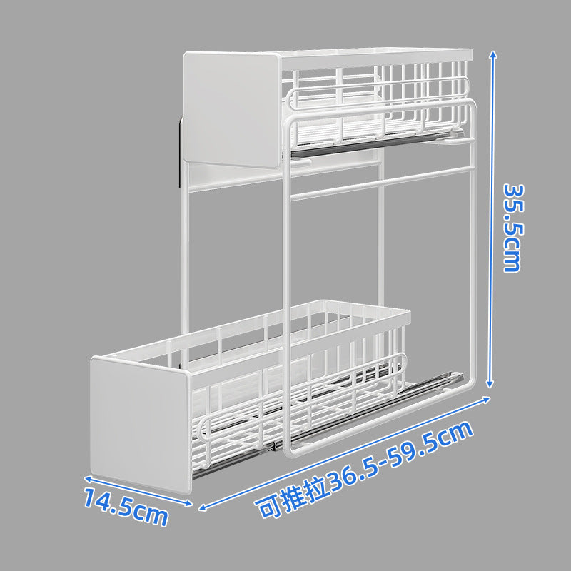 Wrought iron magnetic refrigerator rack Multifunctional washing machine storage rack Refrigerator side hanger Free installation pull-out rack