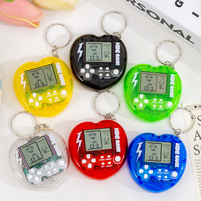 Mini arcade game keychain - tetris handheld retro puzzle toy