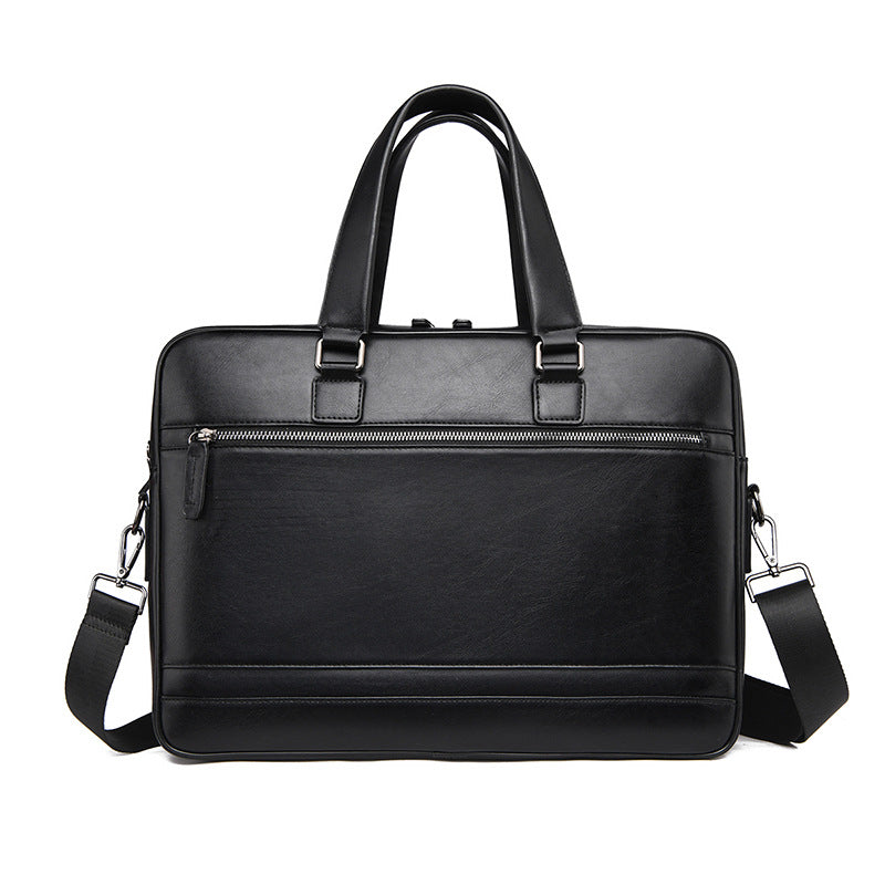 New men's briefcase 15.6 inch men's PU business handbag large-capacity portable document data bag wholesale