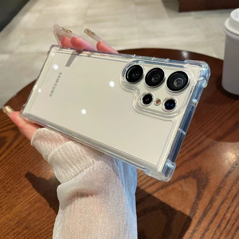 Suitable for samsung s26ultra mobile phone case a56 with lens film electroplated four-corner airbag all-inclusive anti-fall tpu soft shell