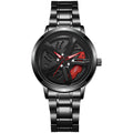 2025 new cross-border watch: sports car wheel hub rotating watch for men - trendy quartz watch with rotating bezel