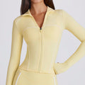 new arrival quick-drying yoga wear long sleeves sports fashion bodybuilding slim fit tops zipper sun protection clothing breathable outwear