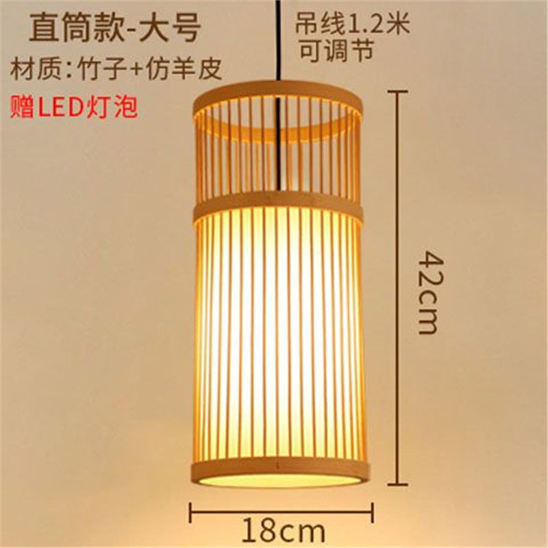 Lantern Bamboo Art Chandelier Bar Bed and Breakfast Tea Room Hot Pot Restaurant Hotel Simple Japanese Restaurant Bamboo Catering Shop Lighting