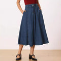 Fashion dark blue skirt for women new arrivalexport hot-selling large swing fashion denim skirt washed denim skirt