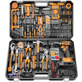 Home tool set electrician's toolbox complete kit - includes cordless drill, multi-tool, and hardware repair essentials for car and home use