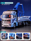 Kids' alloy toy car police car rescue truck large double-decker trailer car model for boys ages 3-6