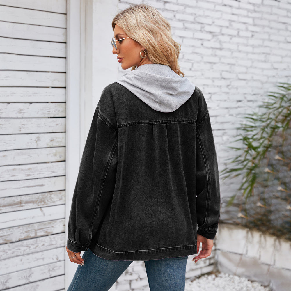 Wish european and american cross-border foreign trade  new women's clothing  new retro washed denim jacket tops