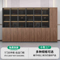 7-door filing cabinet-right door cabinet (with light strip) walnut + iron gray