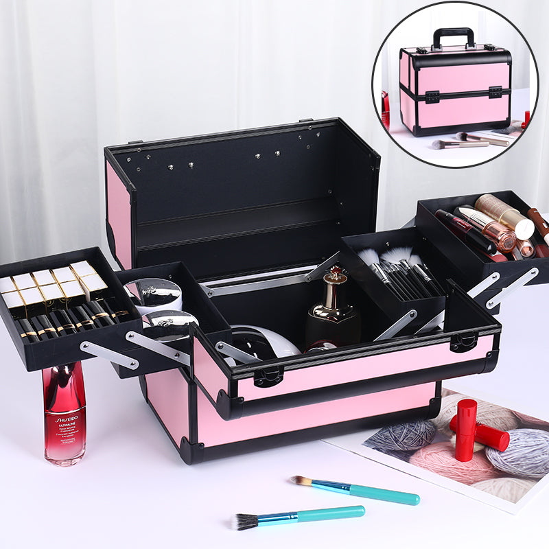 Haosen Cosmetic Case Portable Large Capacity Cosmetics Storage Box Nail Art Eyelash Embroidery Toolbox Household