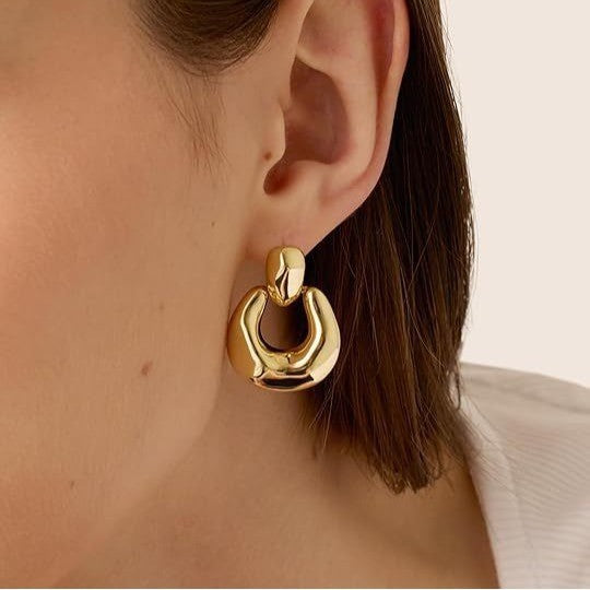 Amazon hot-selling glossy geometric earrings & dangles - cross-border creative minimalist metal trapezoid earrings - direct from the manufacturer