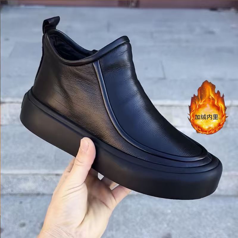 Men's shoes 2025 new autumn collection: men's black leather ankle boots, casual slip-ons, driving shoes, versatile high-end men's boots