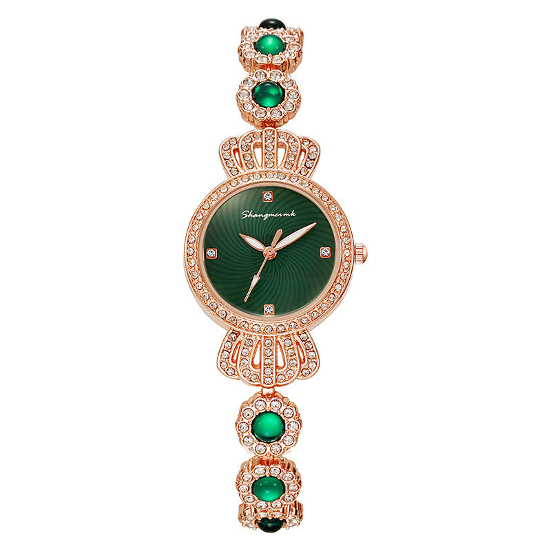 Tiktok live chalcedony bracelet watch crown jewelry fashion women's watch quartz watch dropshipping