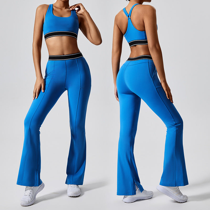 European and american cross-border fitness "barely there" butt-lifting yoga set - two-piece, beautiful back, running, outdoor sports, customizable women's activewear