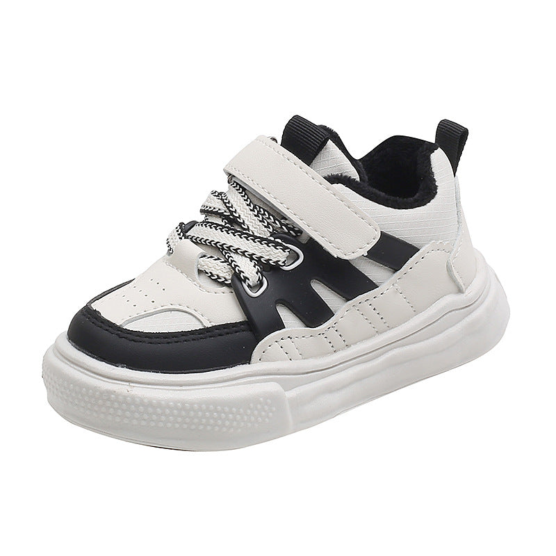 Kids sports shoes non-slip soft bottom baby second cotton shoes boys and girls fleece-linedcotton heattech shoes dissolving shoes