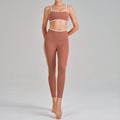 new arrival yoga clothes high waist hip lift tummy control slimming look sling beautiful back running sports intimates bra suit for women