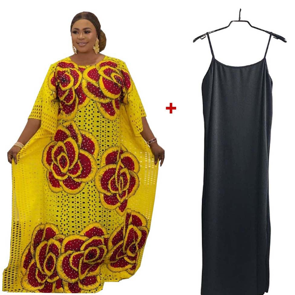 supply plus size women's cotton embroidered sexycut out long skirt printing hot diamond elegantwork clothing long skirt special price