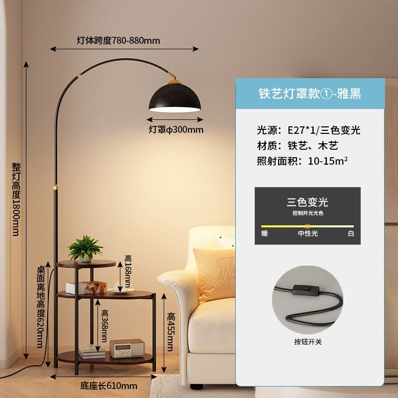 Living room fishing floor lamp retro sofa next to a few shelves for bedroom classy bedside table atmosphere lamp