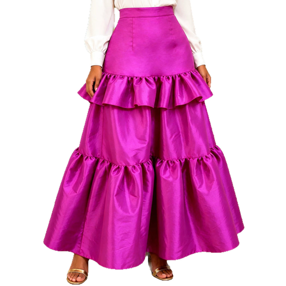 Autumnew arrival rose red ruffles skirt high waistslimming look slimming banquet party multi-layer cake skirtskirt