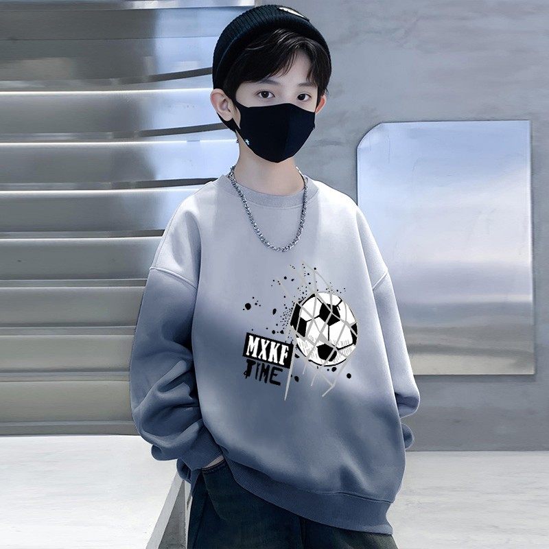 Boys'  spring/autumn new collection: stylish and sporty sweatshirt for students - trendy, relaxed fit tee for older boys