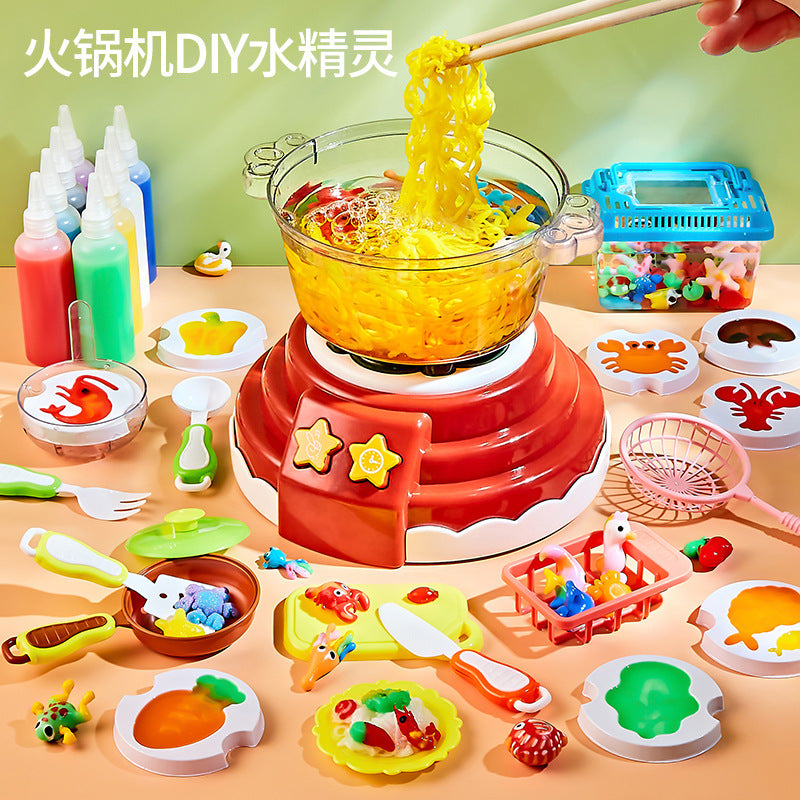 Magic water elf water baby hot pot machine - non-toxic, handmade diy kitchen toy for girls - educational & fun!
