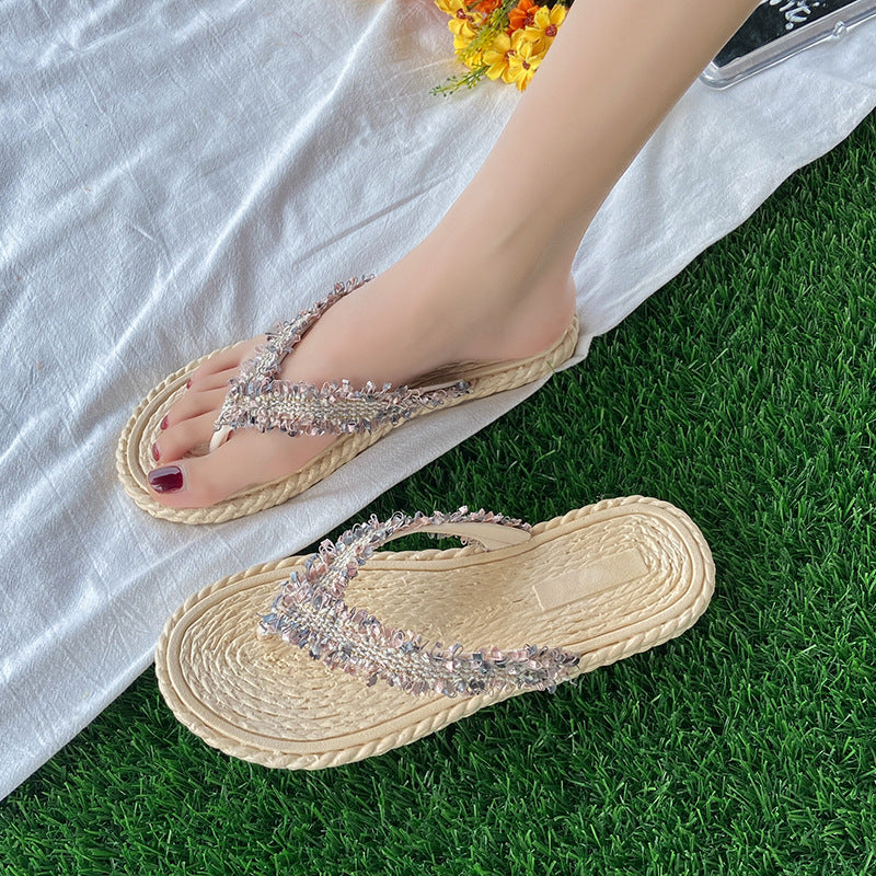 Women's flat slippers - korean style fashion flip-flops - summer sandals - new comfortable soft sole thong beach slippers
