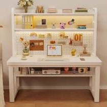 Computer desk for home student bedroom simple desk bookshelf all-in-one writing desk high-looking perforated board study table