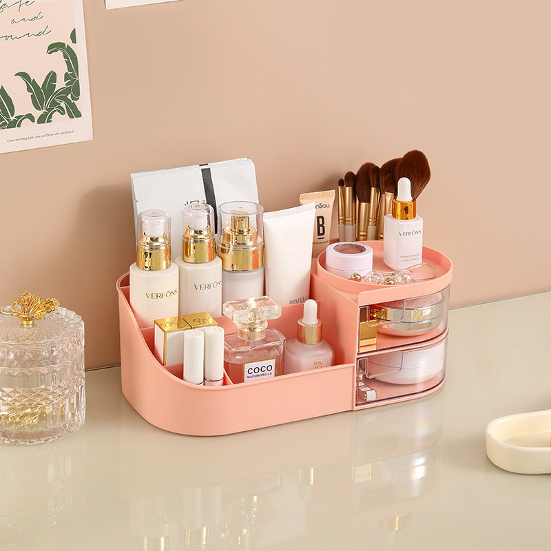Mirror Makeup Mirror Desktop Storage Box Integrated Cosmetics Shelf Makeup Mirror Birthday Gift Female