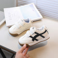 Vancahao girls' anti-slip breathable first walker shoes, white sneakers, soft sole board shoes, boys' anti-kick shoes, forrest gump style