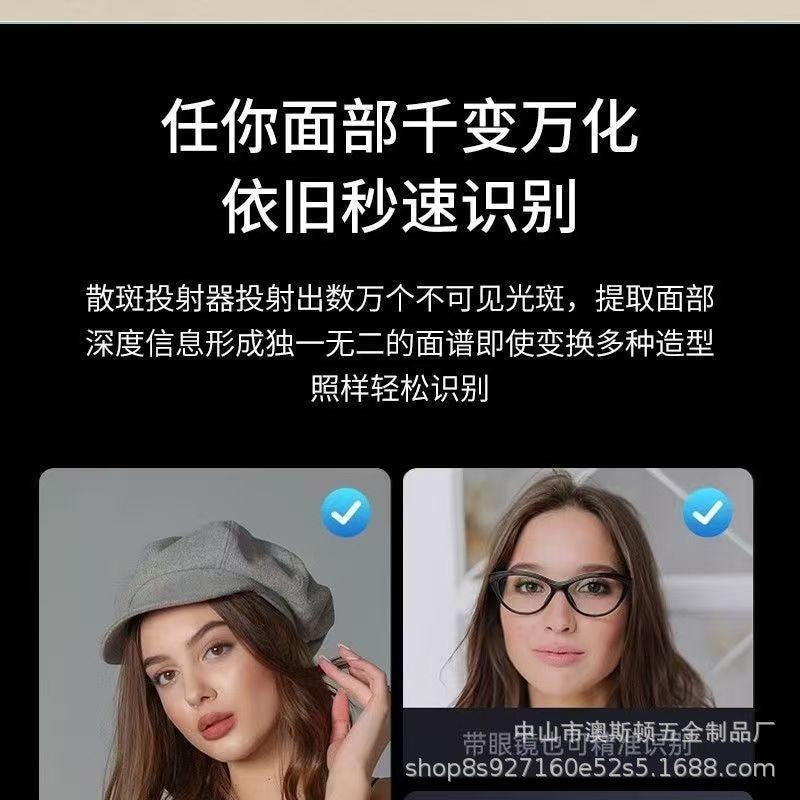 Face recognition fingerprint lock visual electronic password lock anti-theft door lock c-level lock core smart door lock manufacturer in stock