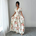new cross-border floral dress - export quality, slim-fit, figure-flattering, vacation-ready maxi dress with botanical print