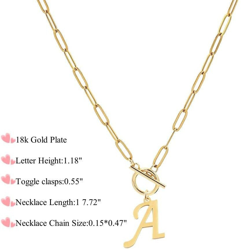 hot-selling initial stainless steel paper clip letter simple and versatile pendant necklace women's necklace clavicle chain