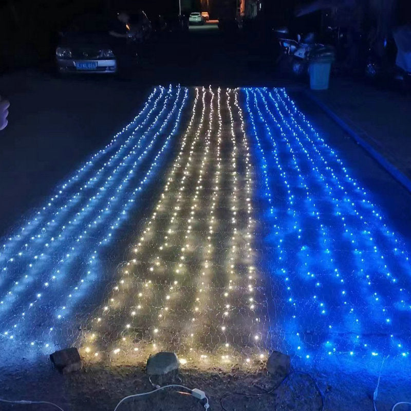 Wedding props led starry sky net gypsy star chandelier decoration wedding stage decoration light copper wire light starry sky top